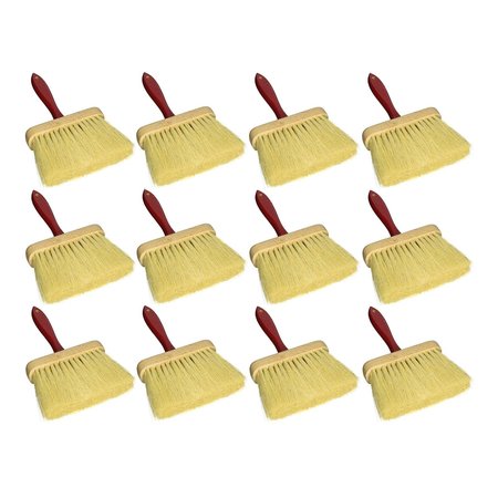 KRAFT TOOL Co. BL526 6-1/2 in. x 2 in. Jumbo Utility Brush with Fiber Bristles and Red Wood Handle, 12PK BL526-12